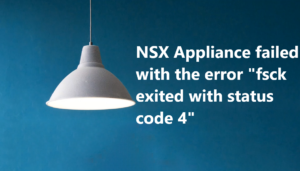 NSX Appliance failed with the error "fsck exited with status code 4"